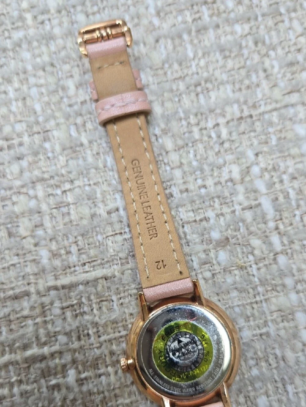 Coach Women's Pink Leather Strap w Rose Gold Metals Round Watch
